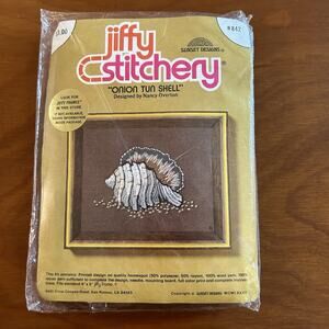 Vintage Jiffy Stitchery Sunset Design ONION TUN SHELL Crewel Kit #842 NEW
